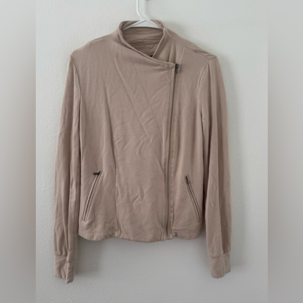 Max Mara Leisure Moto Zip Up Jacket Beige Athleisure NO SIZE TAG